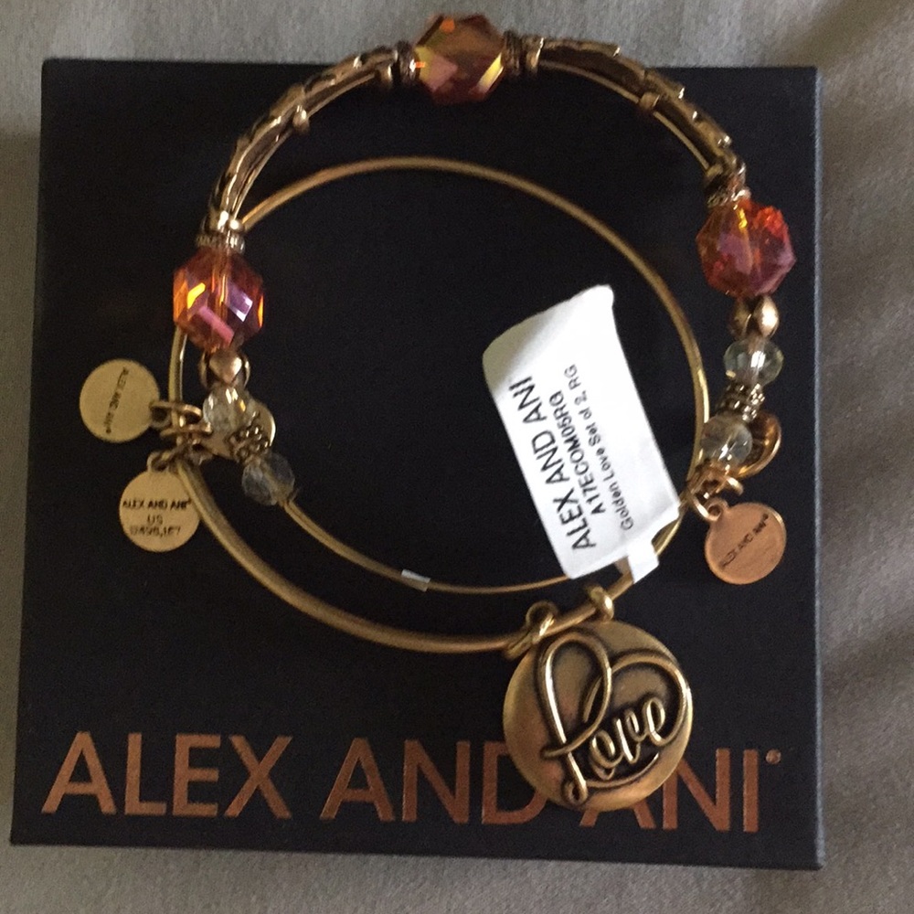 Alex and Ani set of 2 Love bracelet